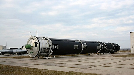 Tên lửa đạn đạo liên lục địa Sarmat của Nga. Ảnh: wikicommons