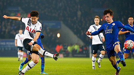 Son Heung Min tỏa sáng giúp Tottenham đánh bại Leicester. (Ảnh: Getty). 