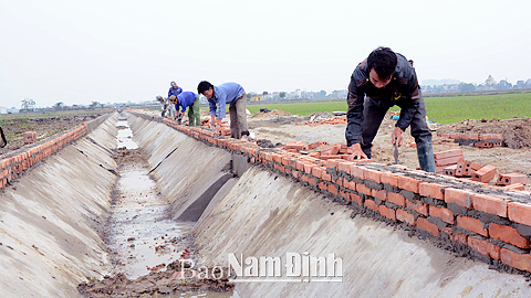 Từ nguồn vốn vay của các ngân hàng thương mại đã giúp xã Kim Thái và Thị trấn Gôi (Vụ Bản) đầu tư kiên cố hóa hệ thống kênh mương, phục vụ phát triển sản xuất nông nghiệp.