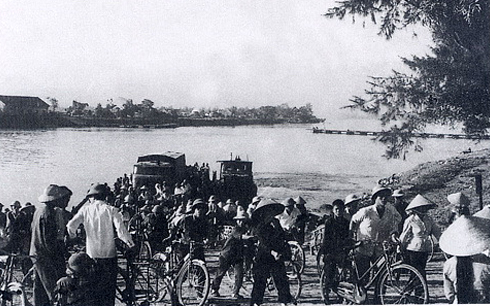 Bến phà Đò Quan Nam Định phục vụ trong thời kỳ chiến tranh chống Mỹ.