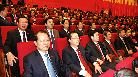Đoàn đại biểu Đảng bộ tỉnh Nam Định tại Đại hội. Ảnh: TTXVN