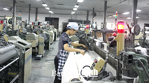 Sản xuất nguyên phụ liệu dệt may tại Tổng Cty CP Dệt may Nam Định. 