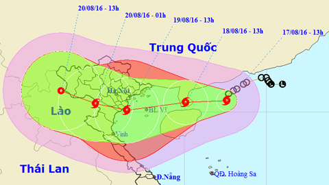 Vị trí và hướng di chuyển của cơn bão số 3. Ảnh: TTKTTVTW