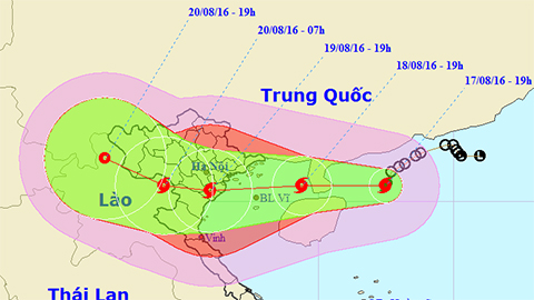 Vị trí và hướng di chuyển của cơn bão số 3. Ảnh: TTKTTVTW