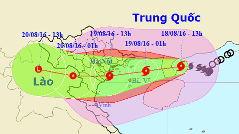 Vị trí và hướng di chuyển của cơn bão số 3. Ảnh: TTKTTVTW