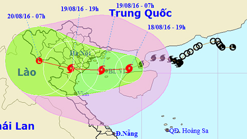 Vị trí và hướng di chuyển của cơn bão số 3. Ảnh: TTKTTVTW