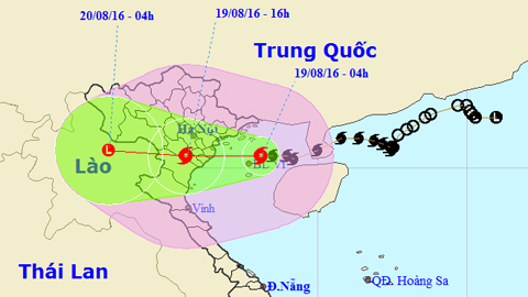 Vị trí và hướng di chuyển của cơn bão số 3. Ảnh: TTKTTVTW