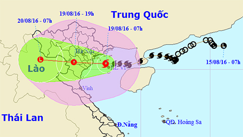 Vị trí và hướng di chuyển của cơn bão số 3. Ảnh: TTKTTVTW