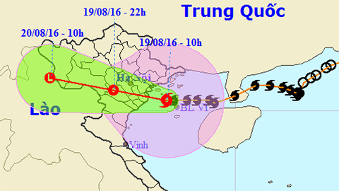 Vị trí và hướng di chuyển của cơn bão số 3. Ảnh: TTKTTVTW