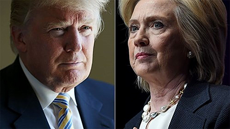 Hai ứng cử viên tổng thống Donald Trump và Hillary Clinton.