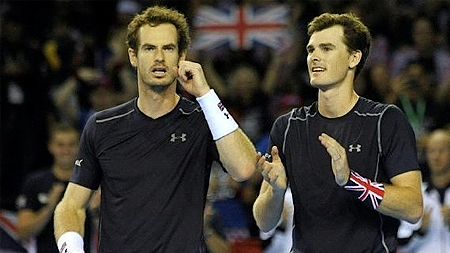 Andy Murray và Jamie Murray.