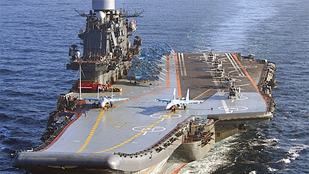 Tàu sân bay Admiral Kuznetsov của Nga. (Ảnh: TASS)