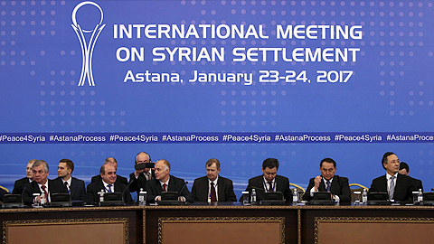 Các bên tham gia cuộc đàm phán về hòa bình Syria tại Thủ đô Astana, Kazakhstan, ngày 23-1-2017. (Ảnh: Reuters)