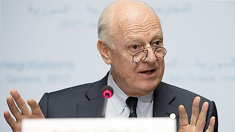 Đặc phái viên của Liên hợp quốc về vấn đề Syria Staffan de Mistura. (Ảnh: EPA)