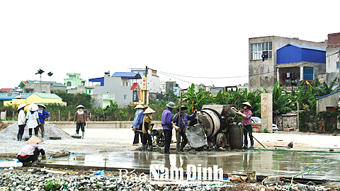 Xây dựng bãi đỗ xe tại khu tái định cư Bãi Viên - Phúc Trọng, phường Cửa Bắc (TP Nam Định).