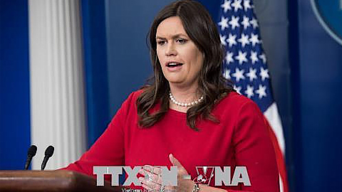 Người phát ngôn Nhà Trắng Sarah Sanders. Ảnh: AFP/TTXVN