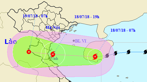 Vị trí và hướng di chuyển của cơn bão số 3. Ảnh: TTKTTVTW