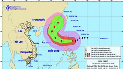 Dự kiến đường đi của cơn bão YuTu