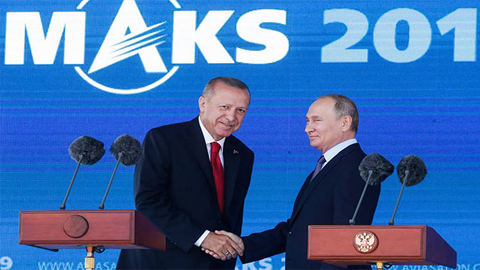 Tổng thống Nga V. Putin và Tổng thống Thổ Nhĩ Kỳ T. Erdogan dự lễ khai mạc MAKS-2019.