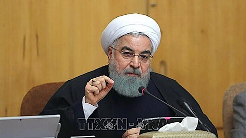 Tổng thống Iran Hassan Rouhani phát biểu tại Tehran. Ảnh: AFP/TTXVN