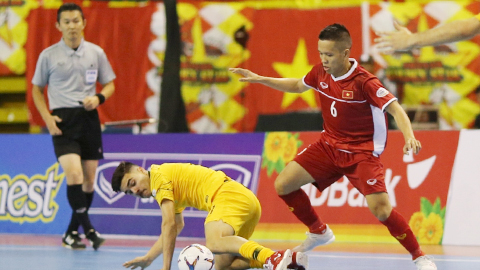 Tuyển futsal Việt Nam bất ngờ giành chiến thắng trước Australia. Ảnh: BTC