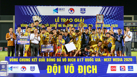 Sông Lam Nghệ An giành chiến thắng 3-2 trước Học viện Nutifood để lên ngôi vô địch. 