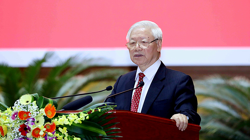Tổng Bí thư, Chủ tịch nước Nguyễn Phú Trọng phát biểu tại Hội nghị. Ảnh: Phương Hoa - TTXVN