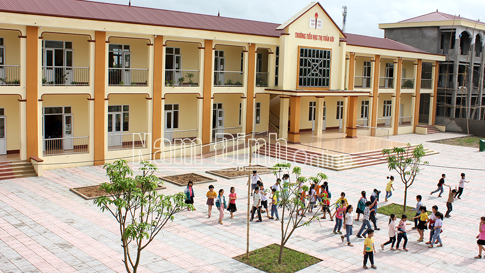 Công trình Trường Tiểu học thị trấn Gôi (Vụ Bản) mới hoàn thành đưa vào sử dụng trong tháng 4-2021.