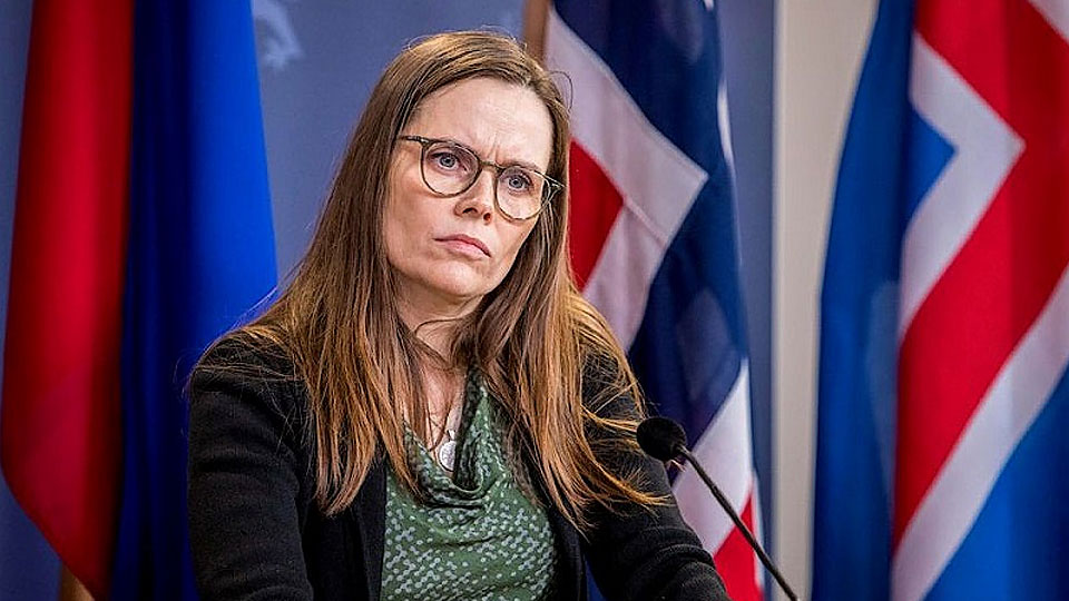 Nữ Thủ tướng Katrin Jakobsdottir của Iceland tại một cuộc họp báo ở Oslo, Na Uy, ngày 3/2/2020. (Ảnh: Reuters)