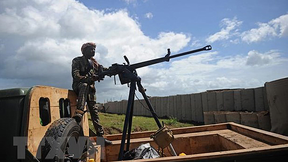 Binh sỹ Somalia được triển khai tại căn cứ quân sự Sanguuni, Somalia. (Ảnh: AFP/TTXVN)