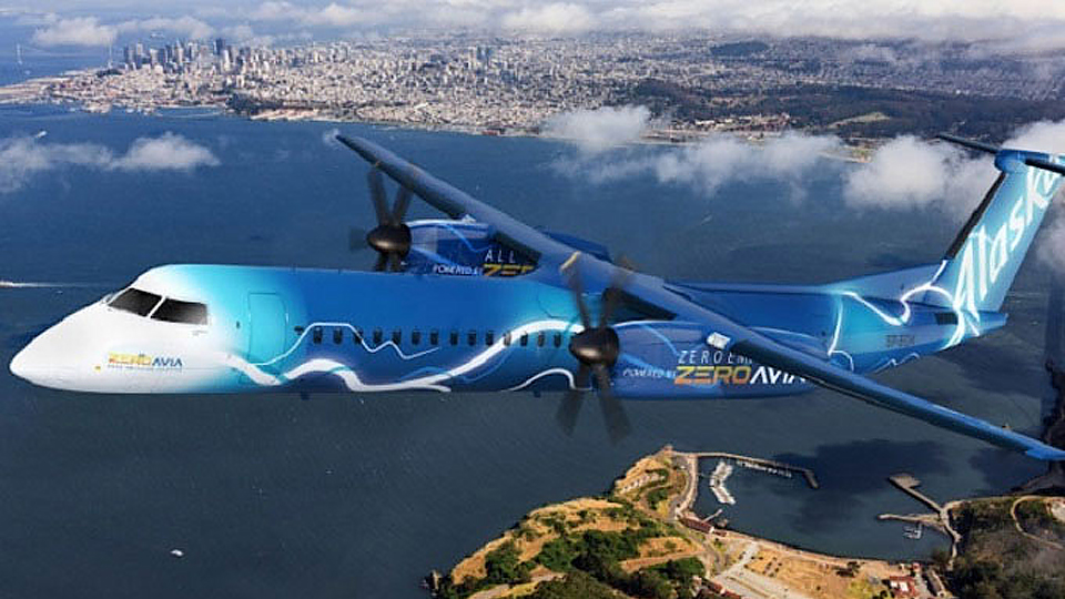 Thiết kế máy bay hydro - điện không thải khí của Alaska Air Group và ZeroAvia. (Ảnh: Alaska Airlines)