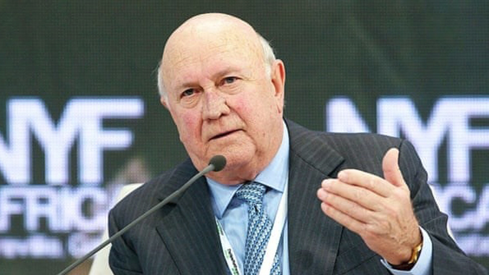 Cựu Tổng thống Nam Phi FW de Klerk. (Nguồn: AFP/TTXVN)