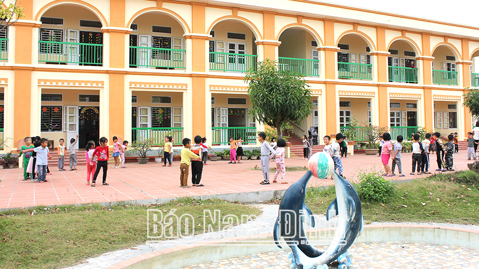 Trường Mầm non xã Xuân Hoà mới được đầu tư xây dựng và đưa vào sử dụng.