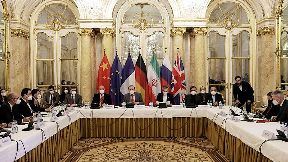 Quang cảnh cuộc họp của Ủy ban hỗn hợp JCPOA tại Vienna, Áo, ngày 17/12/2021. (Ảnh: Phái đoàn EU tại Vienna/Reuters)