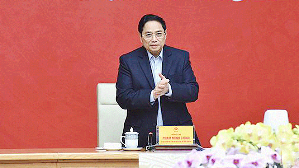 Thủ tướng Chính phủ Phạm Minh Chính chủ trì hội nghị. Ảnh: Trần Hải
