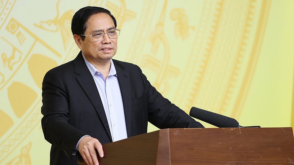 Thủ tướng Chính phủ Phạm Minh Chính kết luận phiên họp.  Ảnh: Dương Giang - TTXVN