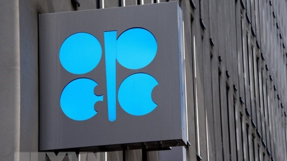 Biểu tượng của OPEC tại trụ sở ở Viên, Áo. (Ảnh: AFP/TTXVN)