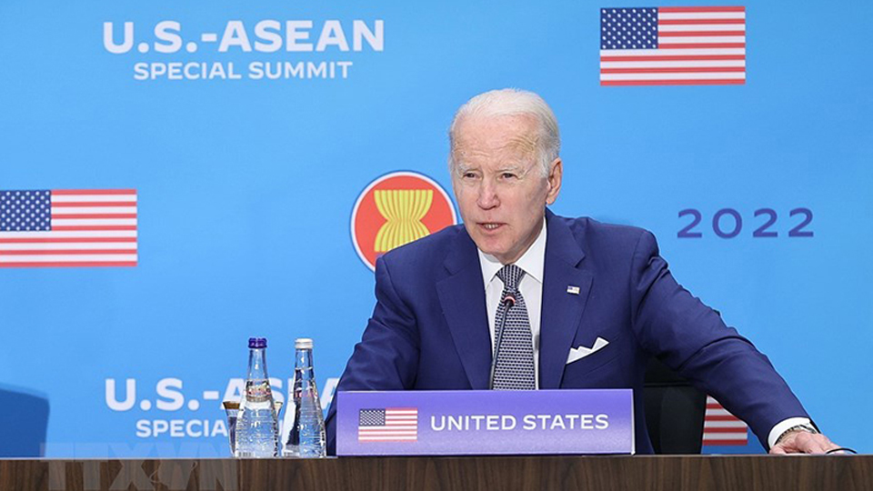 Tổng thống Mỹ Joe Biden tại Hội nghị thượng đỉnh đặc biệt ASEAN-Hoa Kỳ. Ảnh: TTXVN