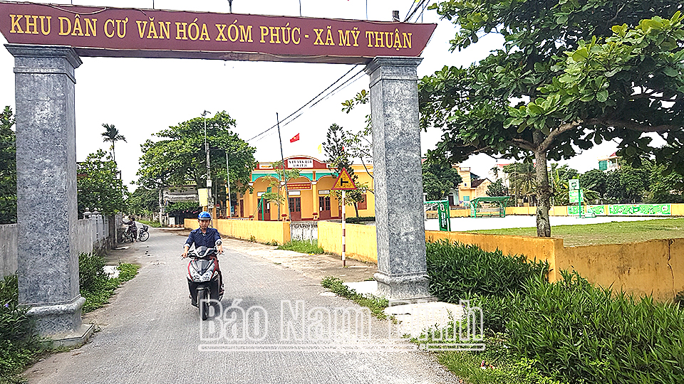 Khu dân cư xóm Phúc, xã Mỹ Thuận đạt tiêu chuẩn sáng - xanh - sạch - đẹp.