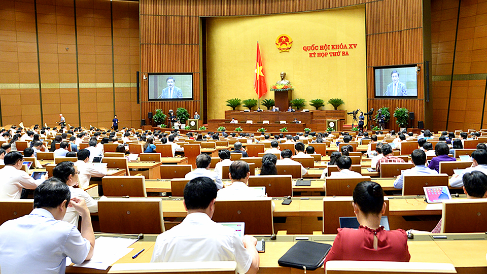 Toàn cảnh phiên họp Quốc hội ngày 6-6.  Ảnh: quochoi.vn