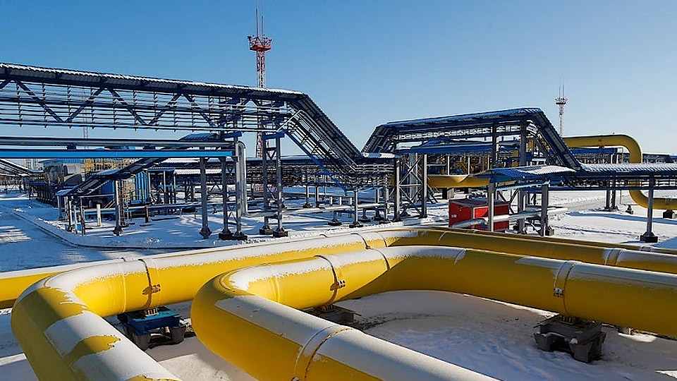 Đường ống dẫn khí đốt tại trạm Atamanskaya thuộc dự án của Gazprom tại thị trấn Svobodny, Amur, Nga. (Ảnh: Reuters)