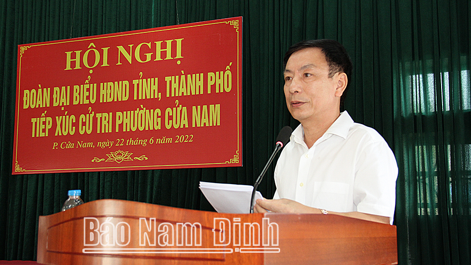 -Đồng chí Phạm Đình Nghị, Phó Bí thư Tỉnh ủy, Chủ tịch UBND tỉnh phát biểu tại hội nghị.