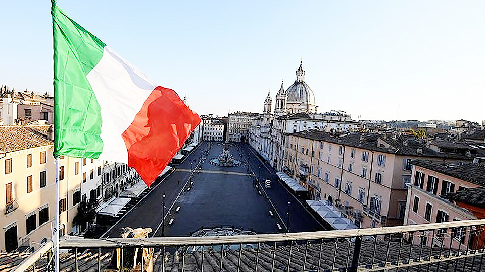 Quảng trường Piazza Navona vắng vẻ trong đợt phong tỏa phòng Covid-19, Rome, Italia, ngày 4/4/2020. (Ảnh minh họa: Reuters)