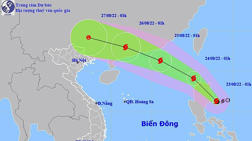 Vị trí và hướng di chuyển của bão Ma-on. (Nguồn: nchmf.gov.vn)