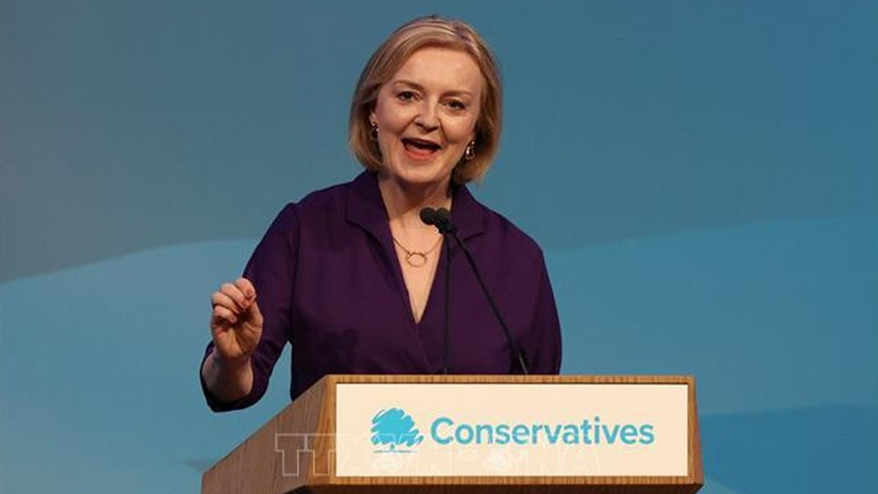 Bà Liz Truss phát biểu tại London, Anh, ngày 5/9/2022. (Ảnh: AFP/TTXVN)